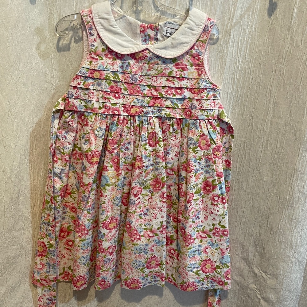 Polly & Friends Girls Floral Pleated Sleeveless Dress Spring Easter Size 5 Cute